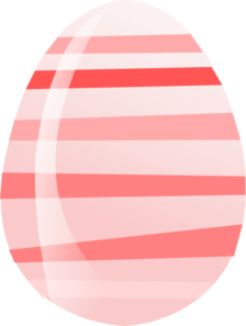 Pink Striped Easter Egg Clip Art